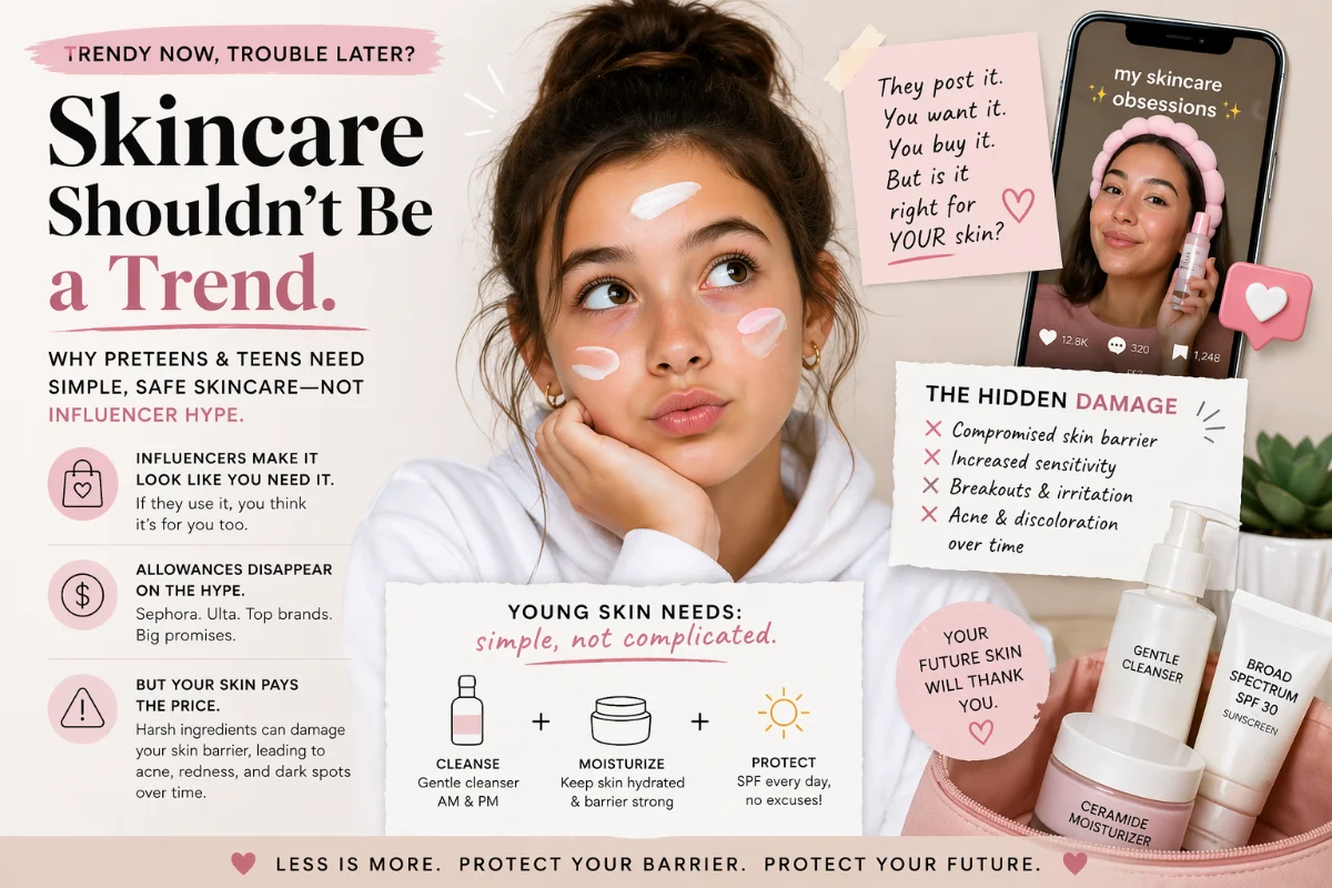 The Great Skincare Mismatch: How Social Media Trends Lead Preteens and Teens Astray