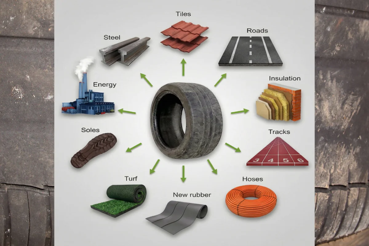 When Waste Demands Structure: Rethinking the Tire Problem and Beyond