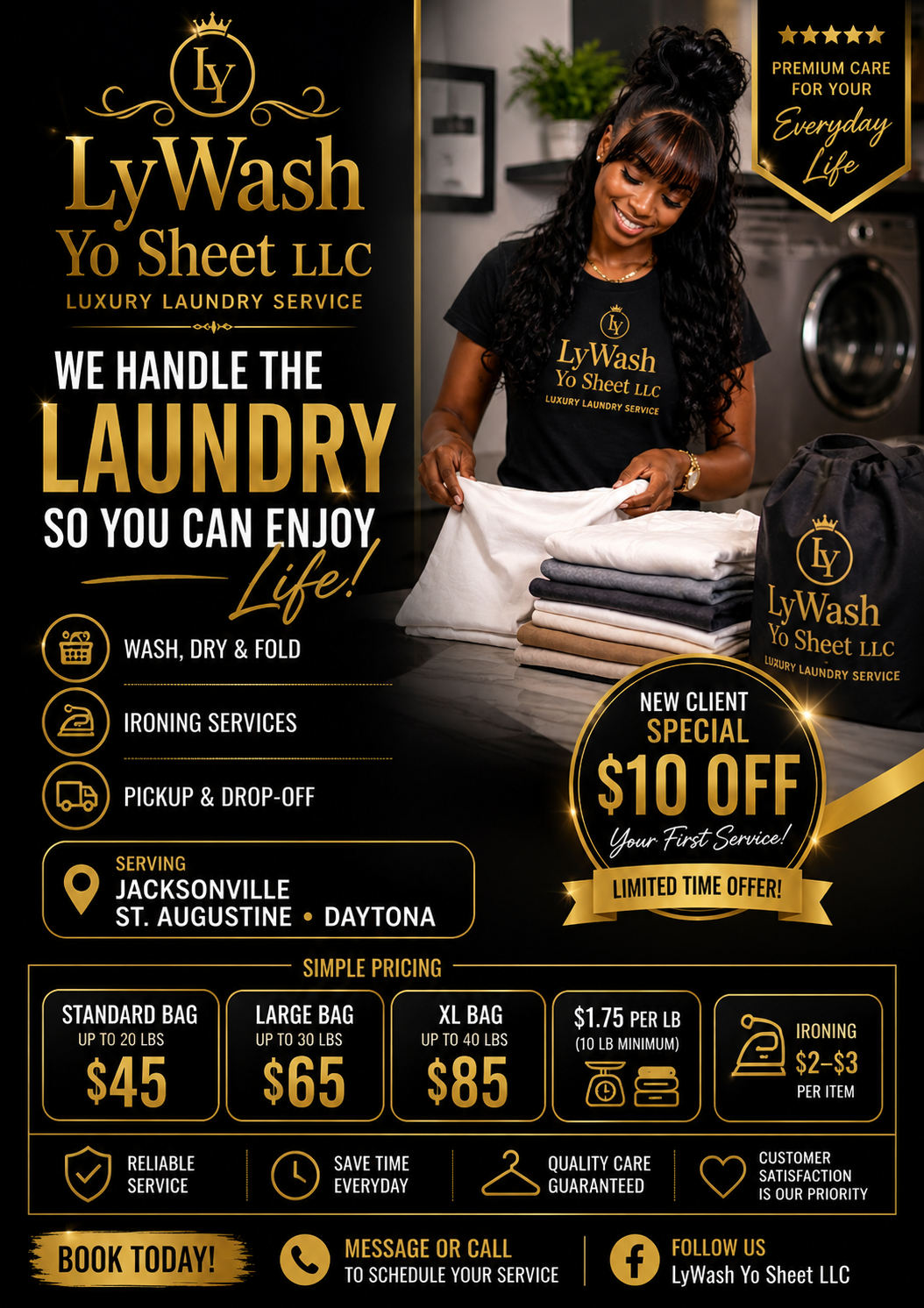 LyWash Yo Sheet LLC: Professional Laundry Services for Jacksonville, St. Augustine, and Daytona