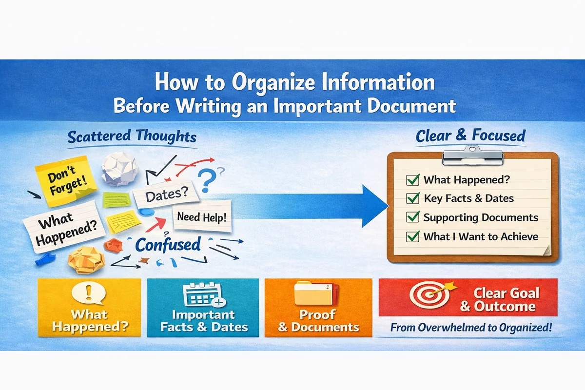 How to Organize Information Before Writing an Important Document