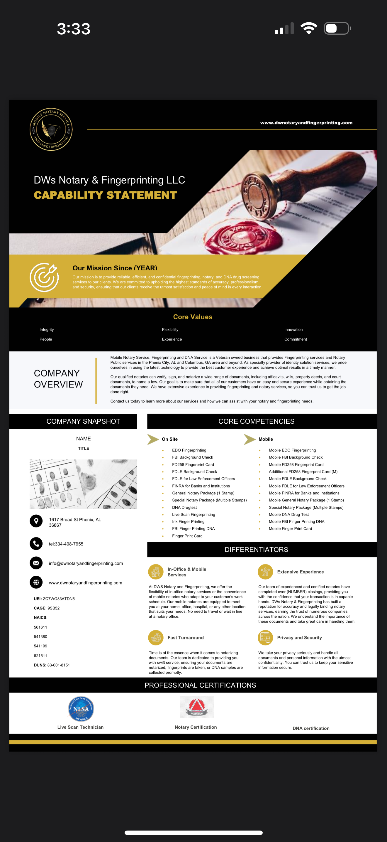 Dws Notary And Fingerprinting