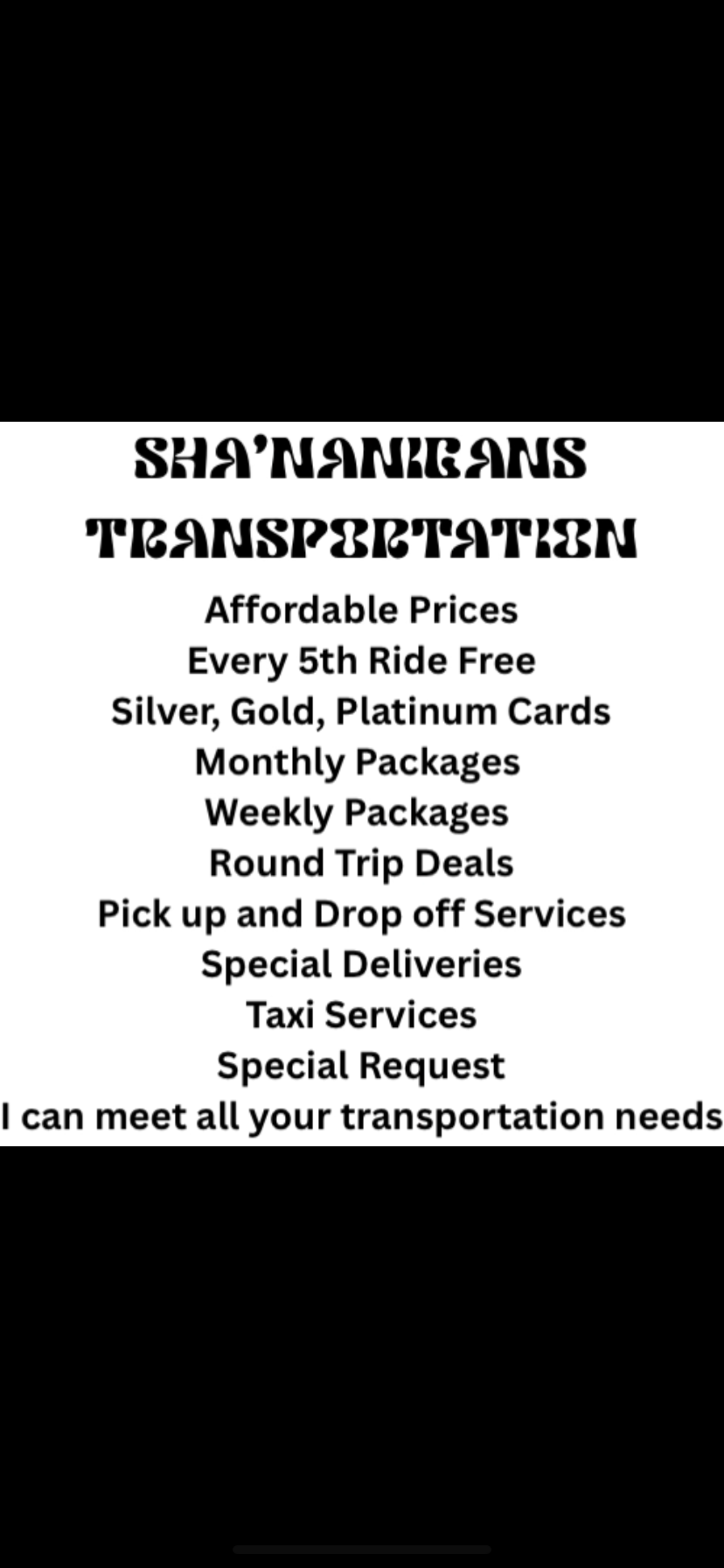 Sha’nanigans Transportation Service 