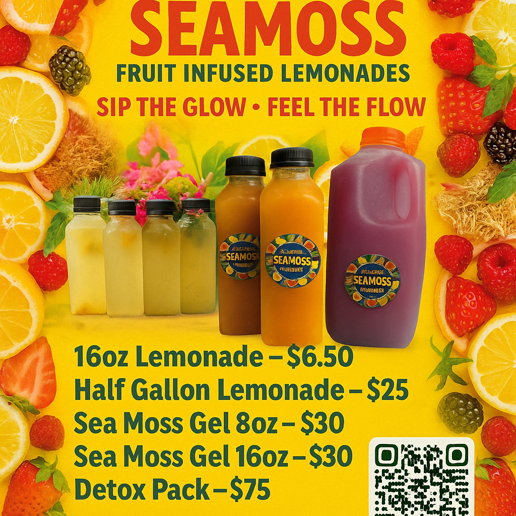 All Natural Seamoss Fruit Infused Lemonades