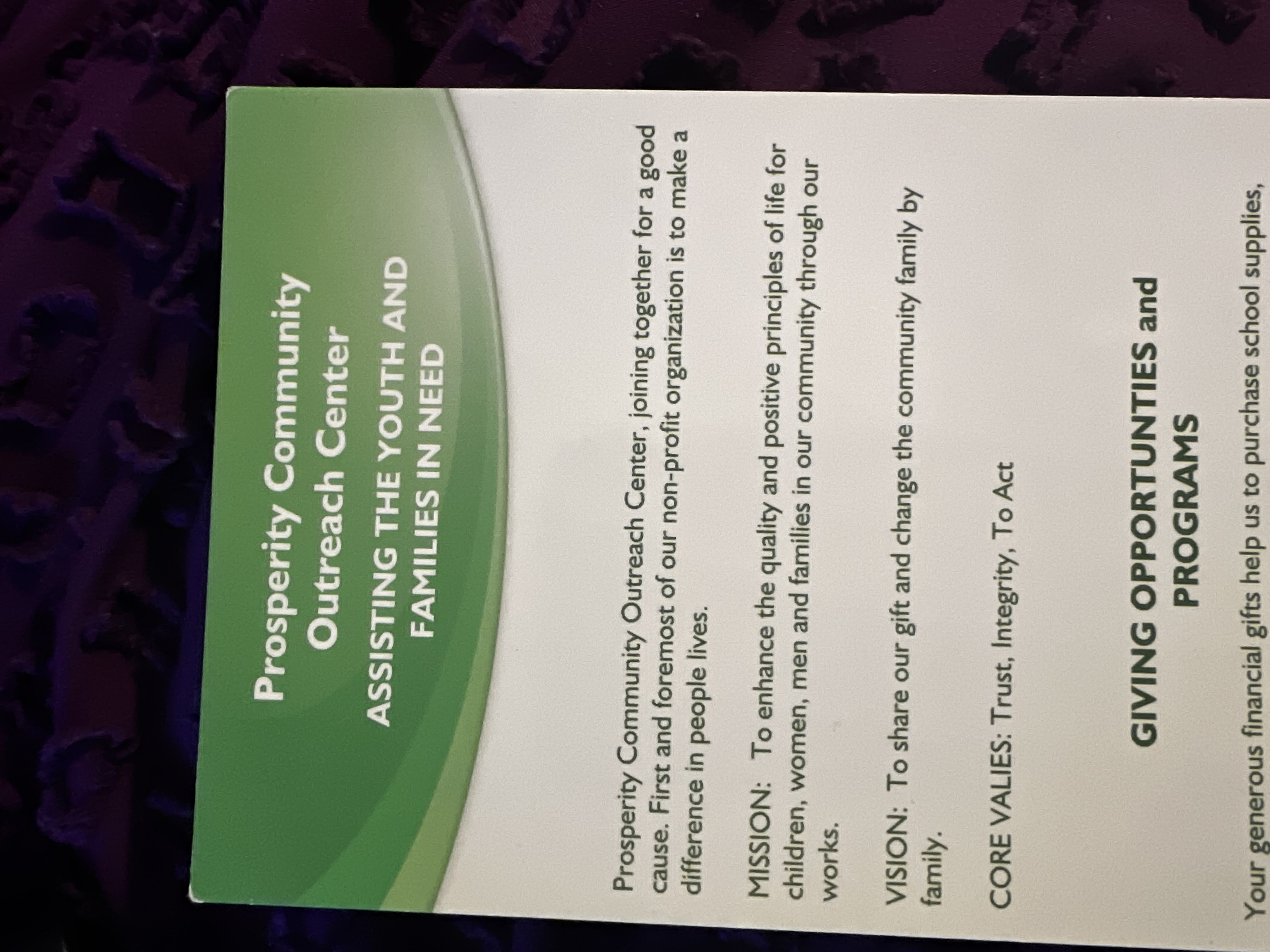 Prosperity Community Outreach Center