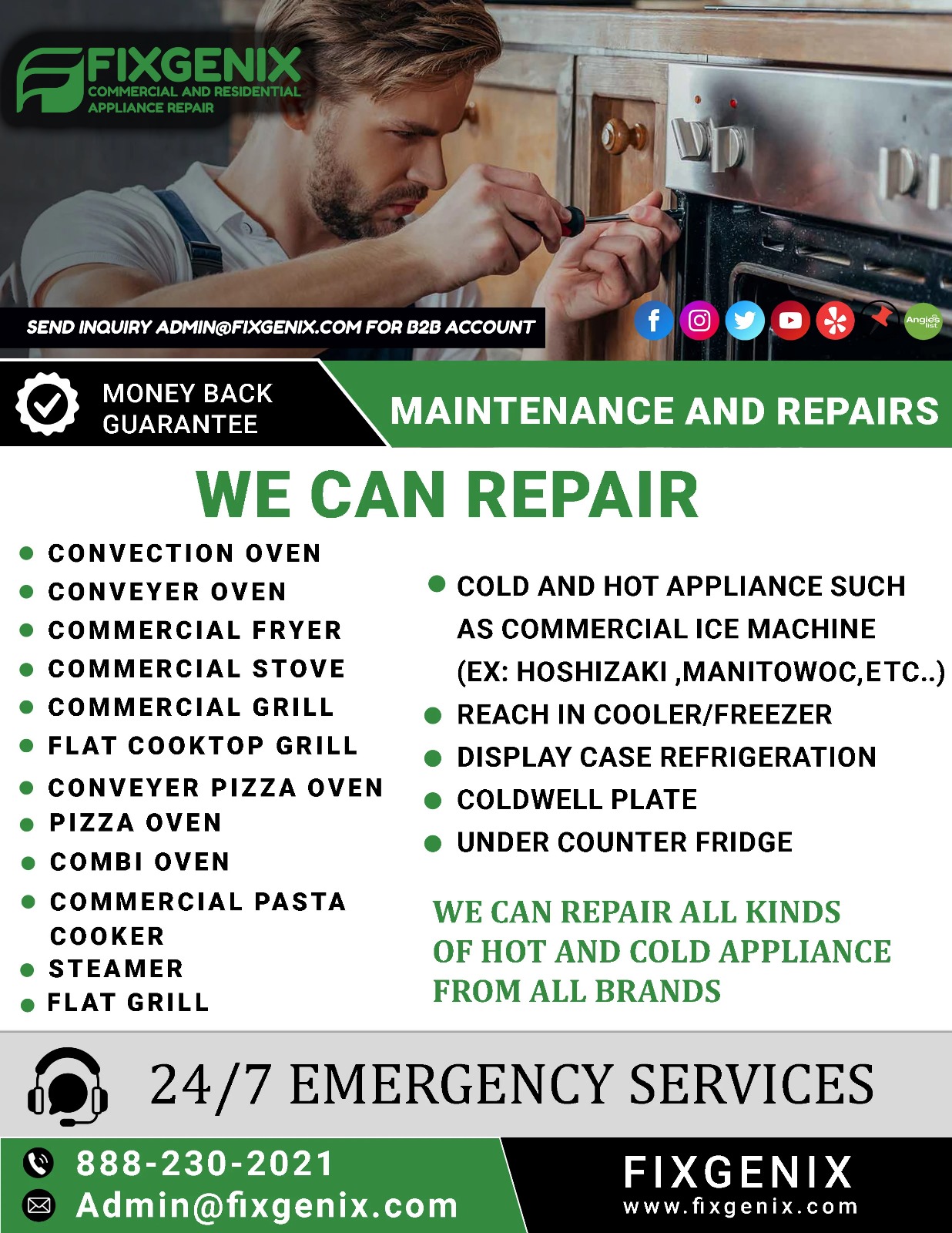 Commercial appliance repair Fixgenix
