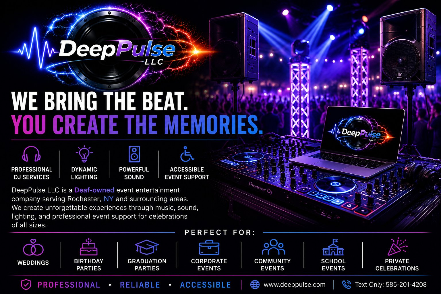 DeepPulse LLC: Elevate Your Event with Premier DJ, Sound, and Lighting Services in Rochester, NY