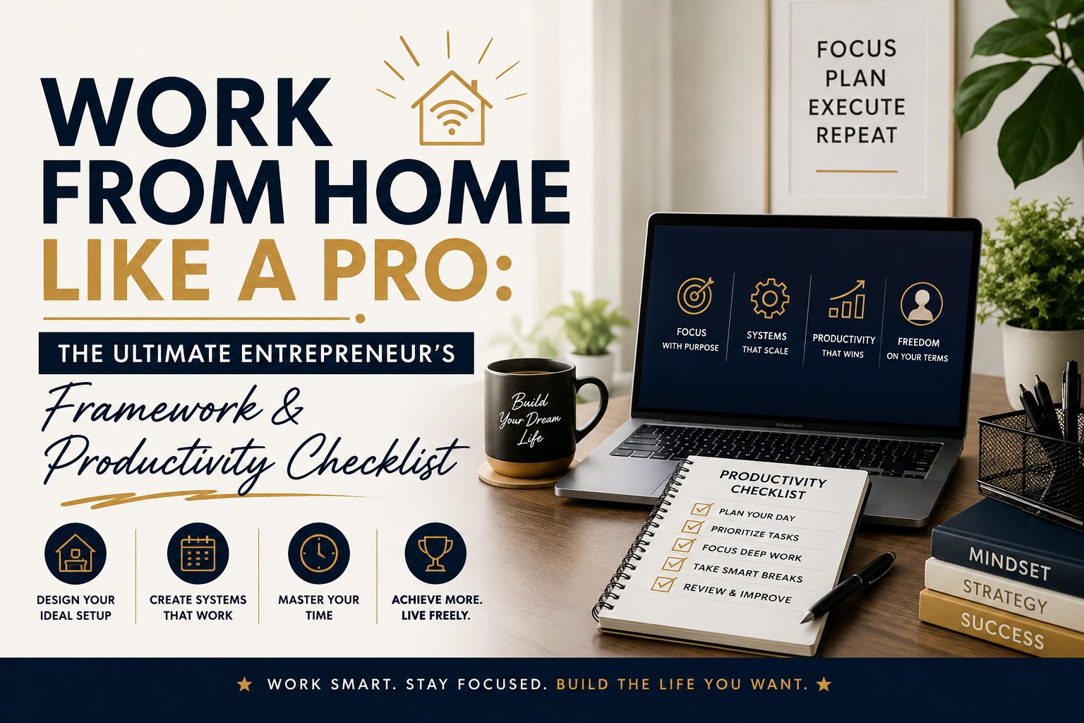 Work from Home Like a Pro: The Ultimate Entrepreneur’s Framework & Productivity Checklist