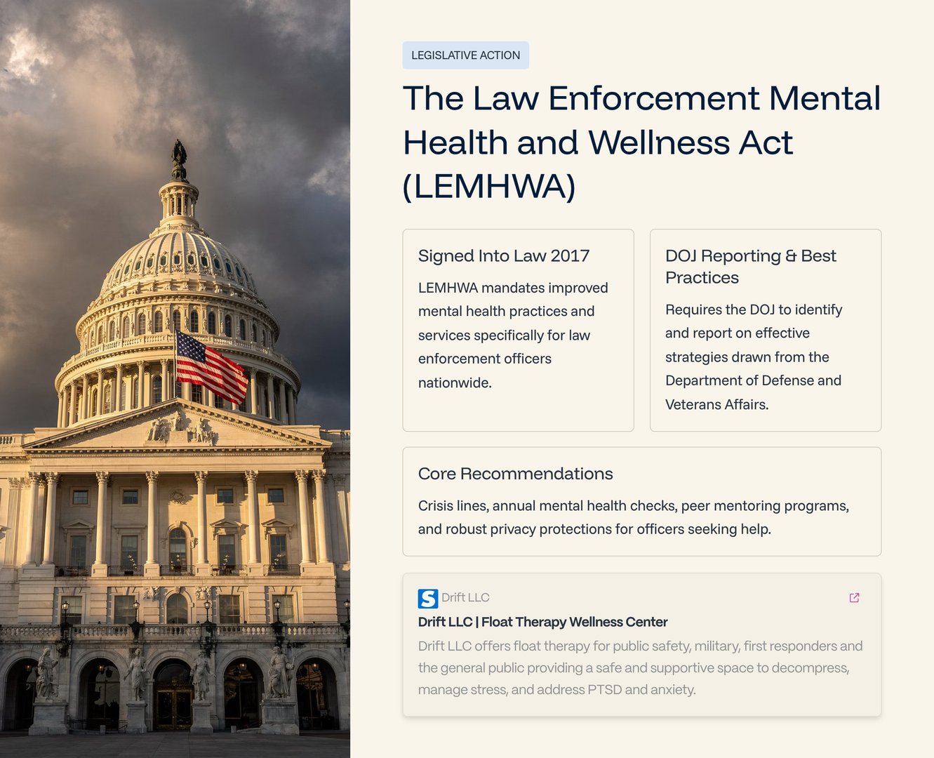 Supporting Those Who Serve: The Impact and Ongoing Challenges of the Law Enforcement Mental Health and Wellness Act (LEMHWA)