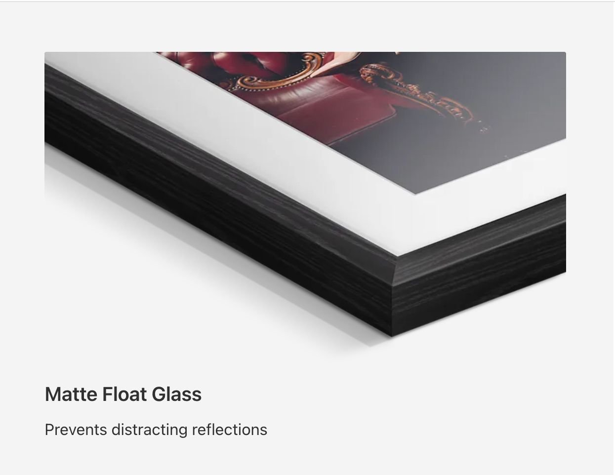 Framed Glass Options   Matte Float