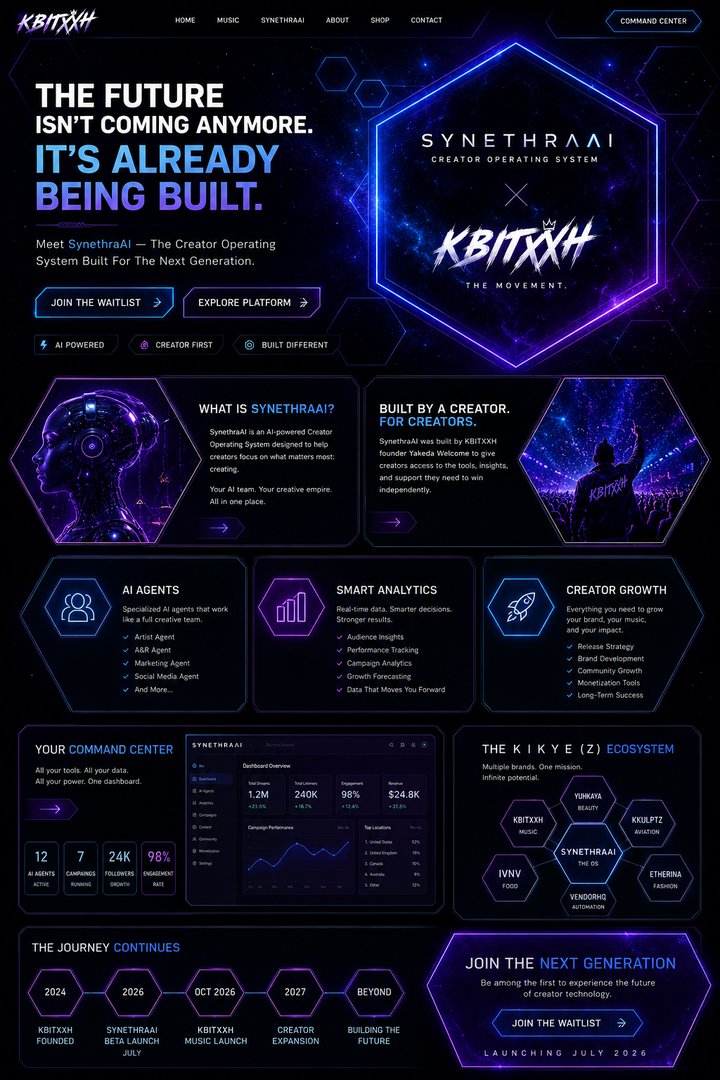 Discover SynethraAI, the AI-powered Creator Operating System from KBITXXH