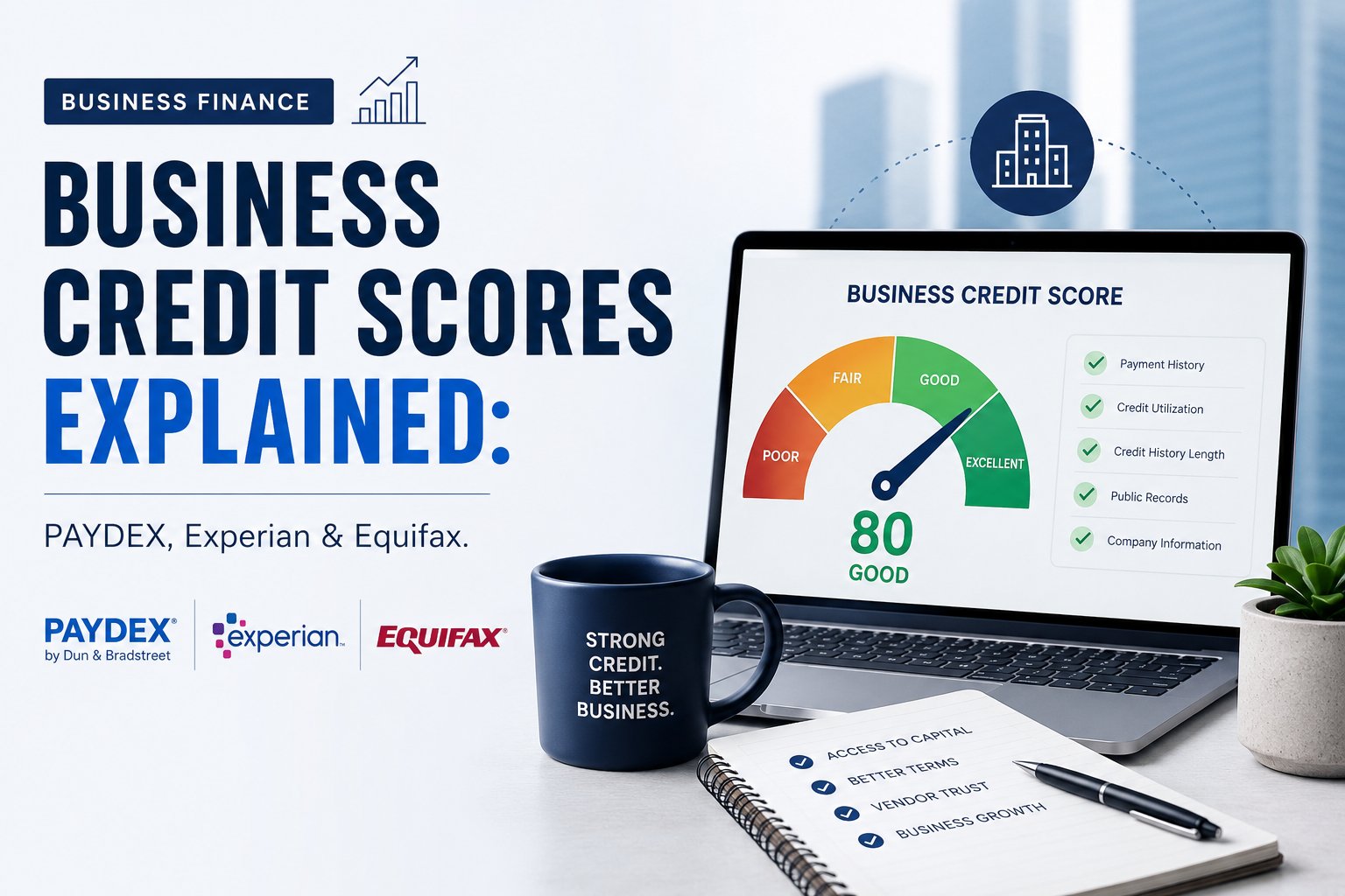 Business Credit Scores Explained: PAYDEX, Experian & Equifax