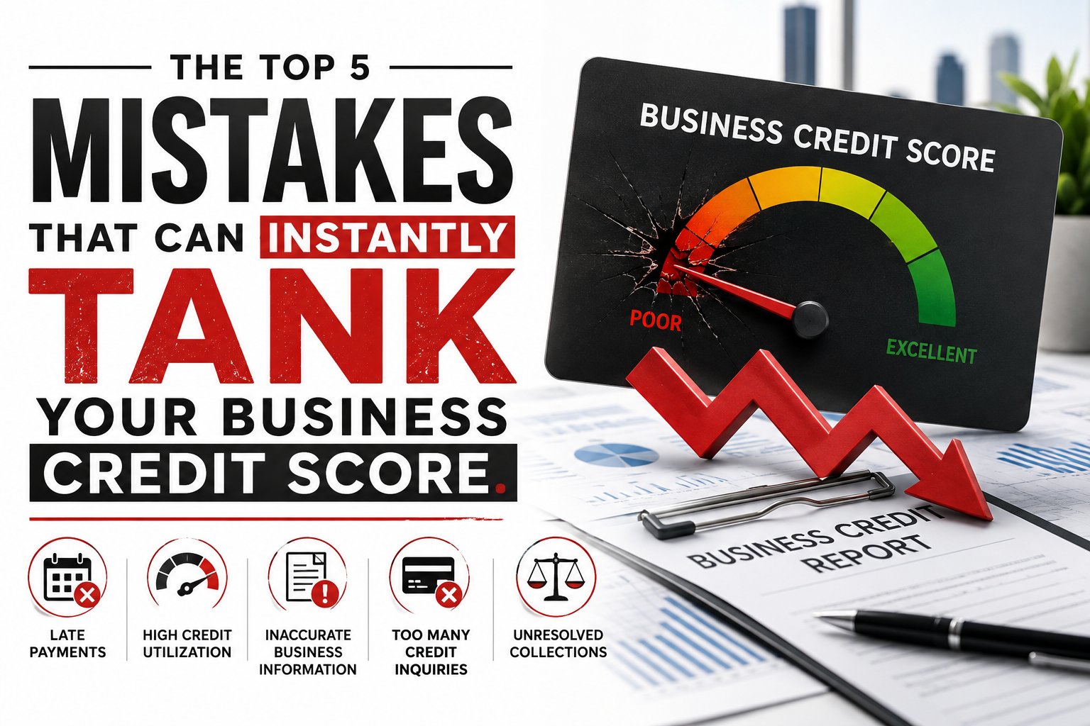 The Top 5 Mistakes That Can Instantly Tank Your Business Credit Score