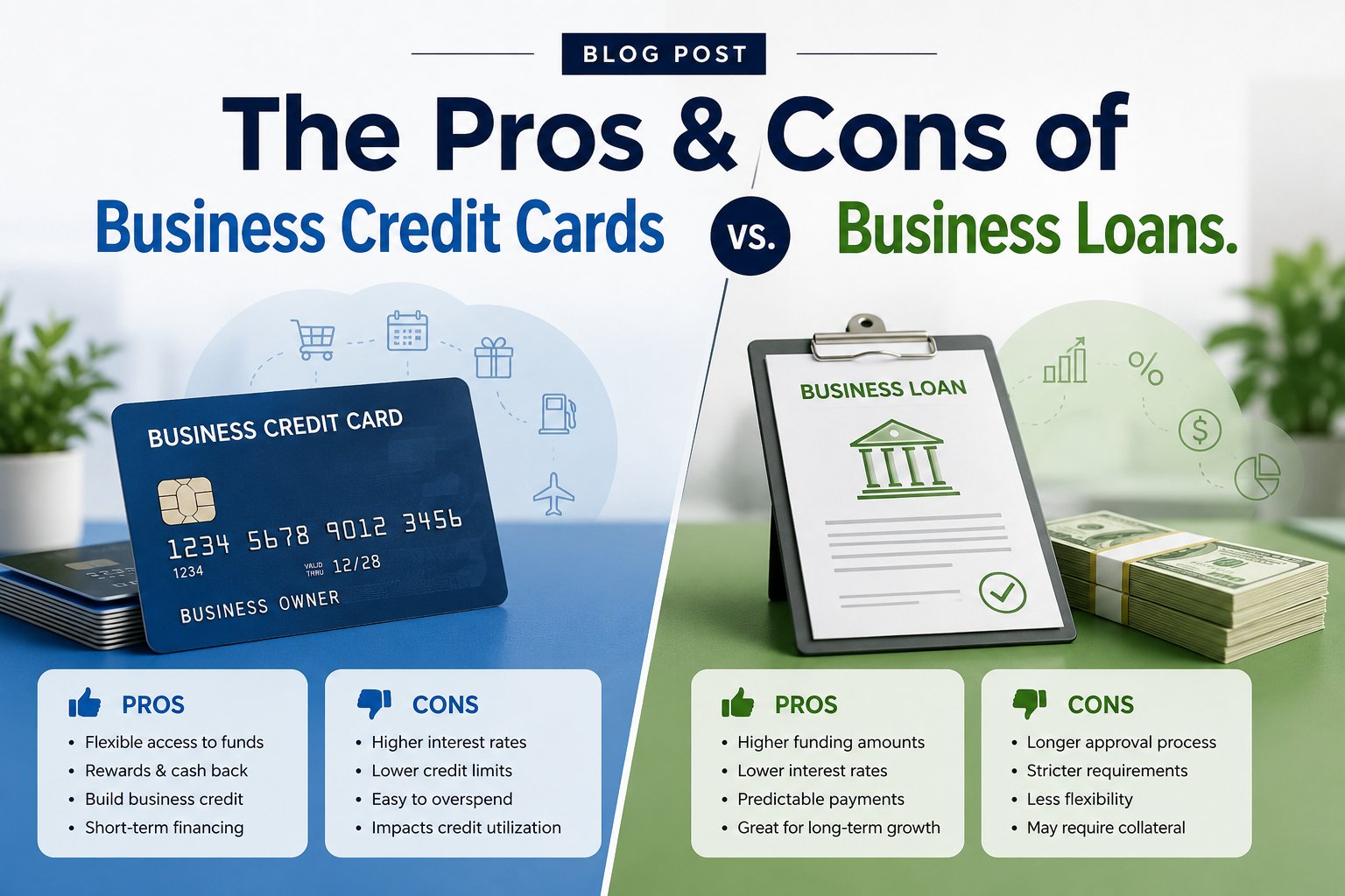 The Pros & Cons of Business Credit Cards vs. Business Loans