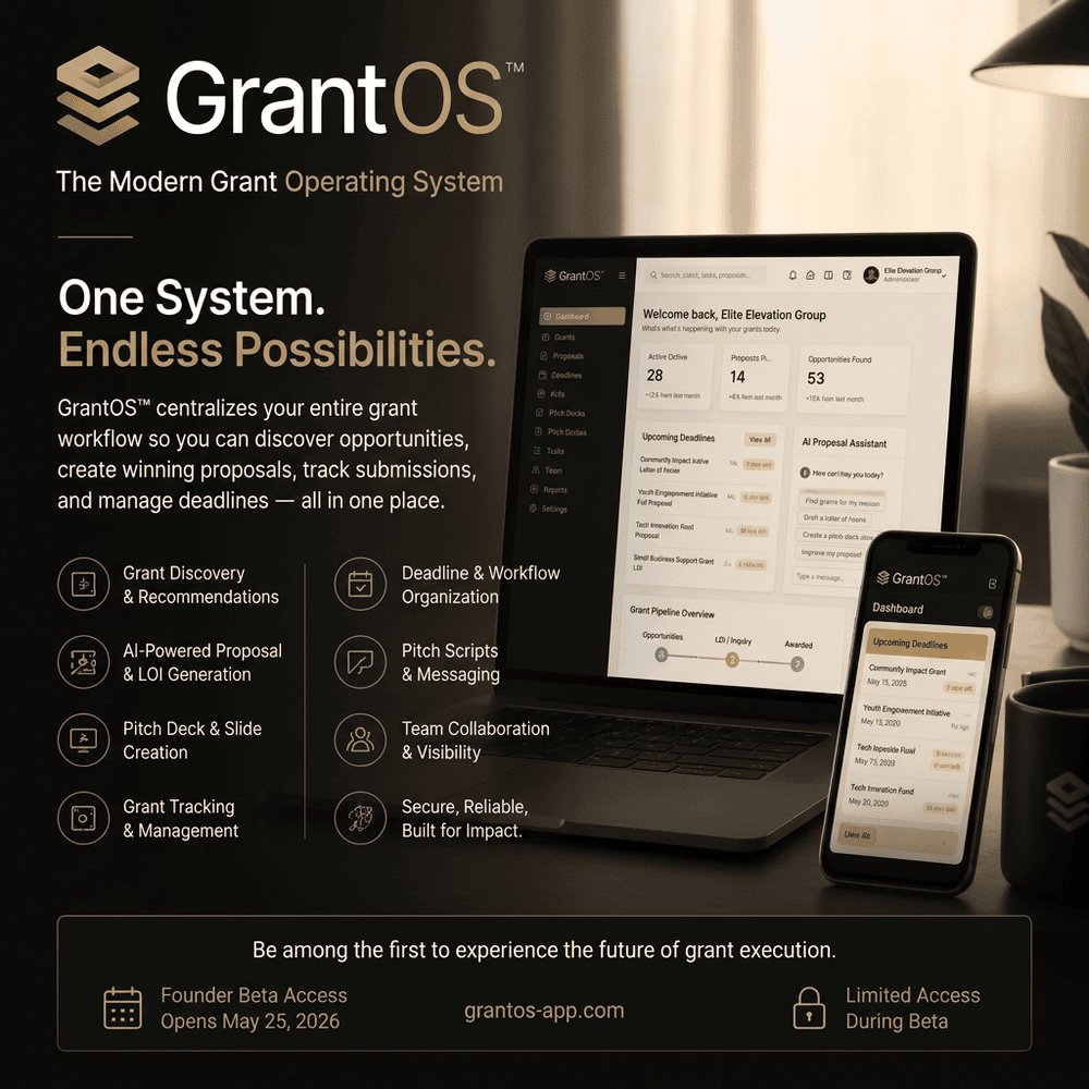 Introducing GrantOS™: The Only AI-Powered Grant Platform You’ll Ever Need