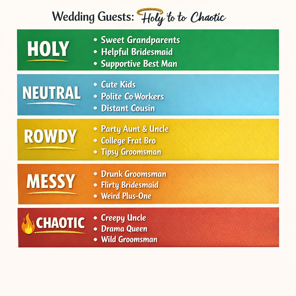 Wedding Guests Ranked by Chaos Level: Who Brings the Unexpected to Your Big Day?