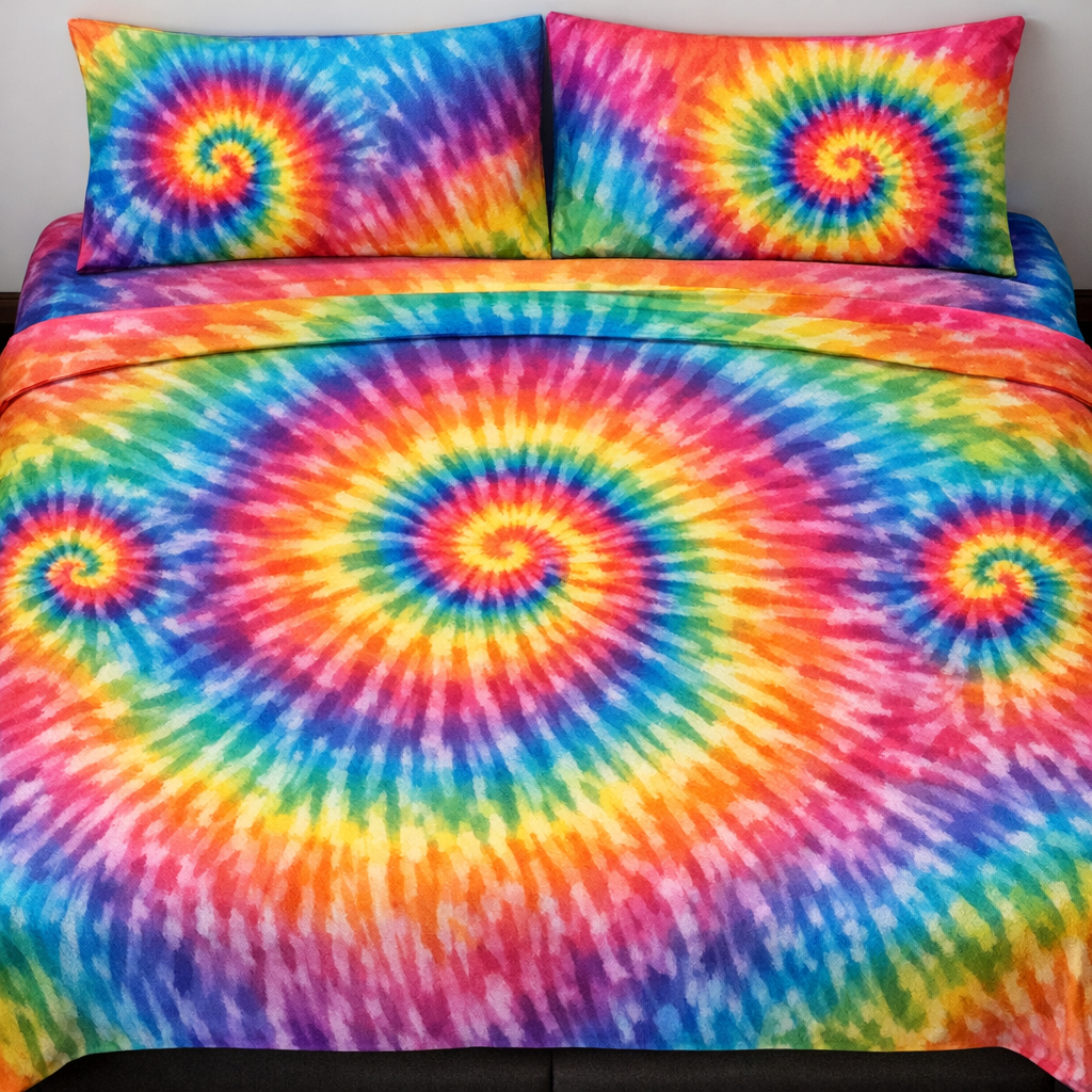 DIY Tie-Dye Bed Sheets: Create a Giant Swirl with Accenting Small Swirls