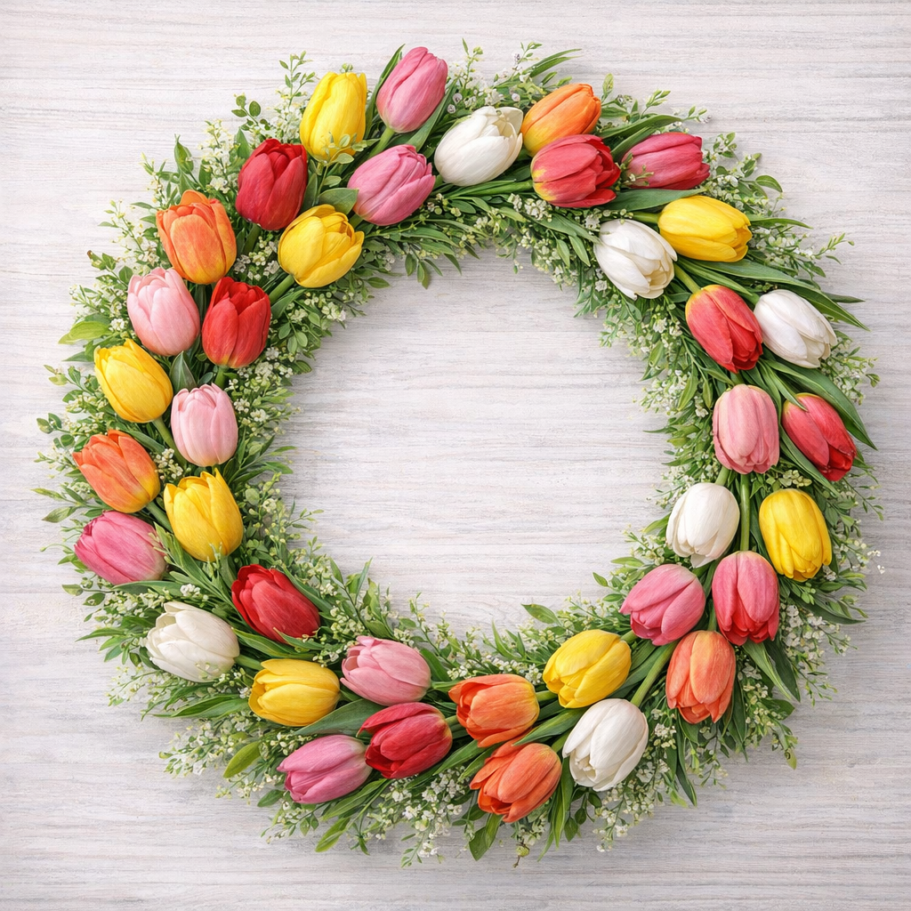 How to Create a Beautiful Spring Wreath with Artificial Tulips: Step-by-Step Guide