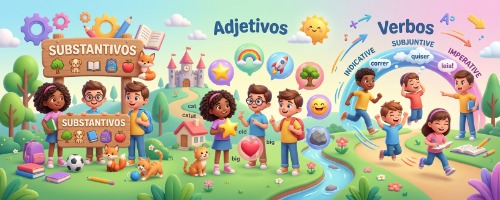 Substantivos, adjetivos e verbos