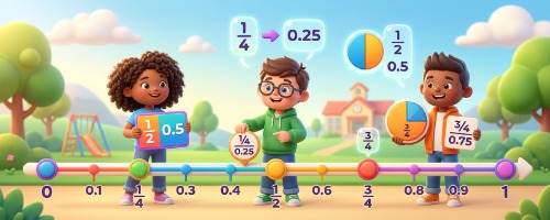 Frações, Decimais e Reta Numérica