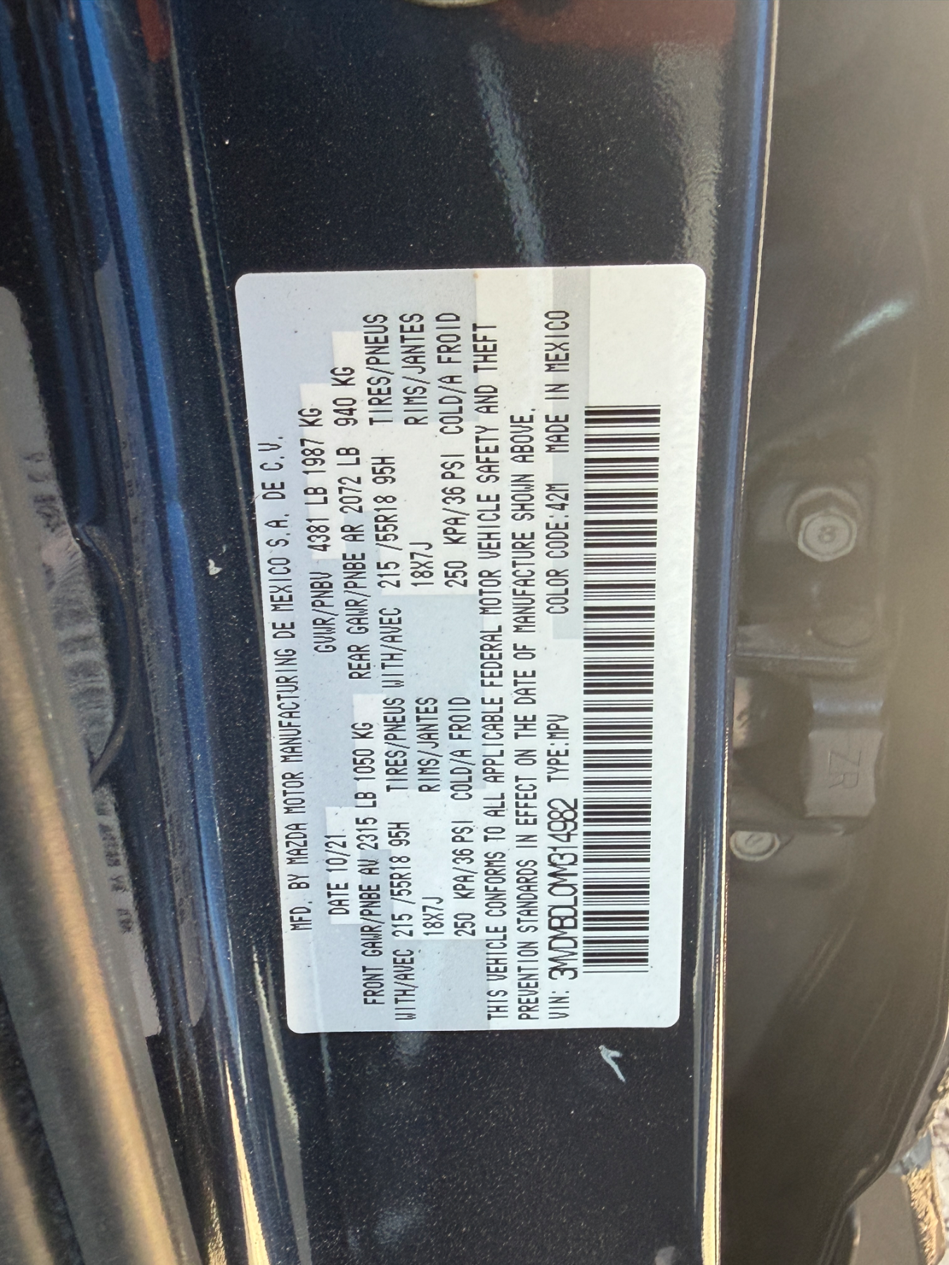 Mazda CX-30 2021 para partes VIN