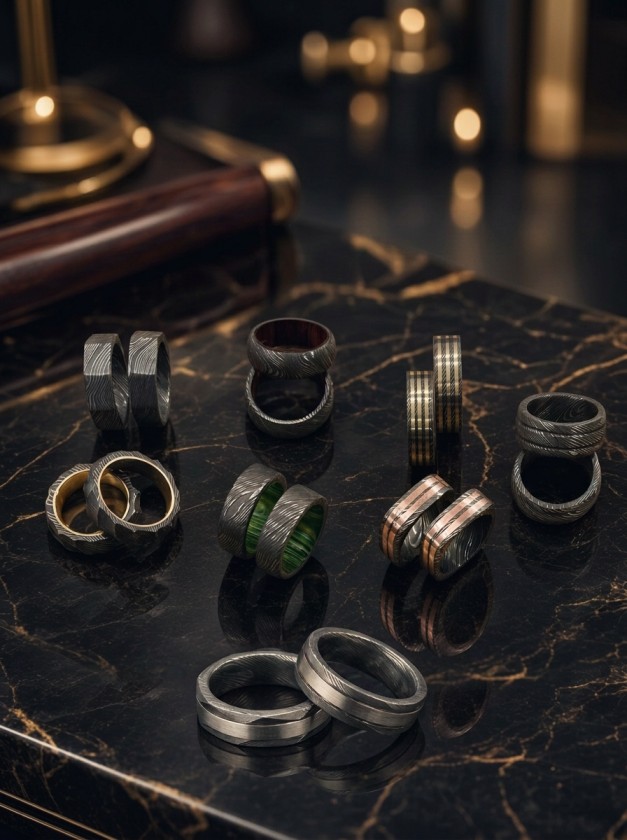 Watch, ring and bracelet detail on a man's wrist