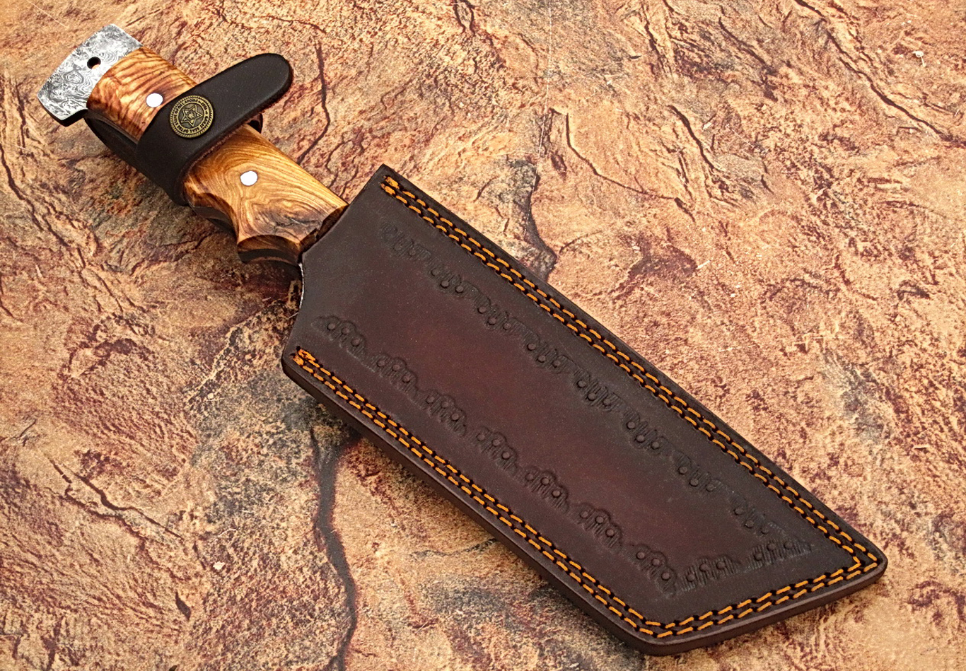 Damascus fixed Tanto blade knife