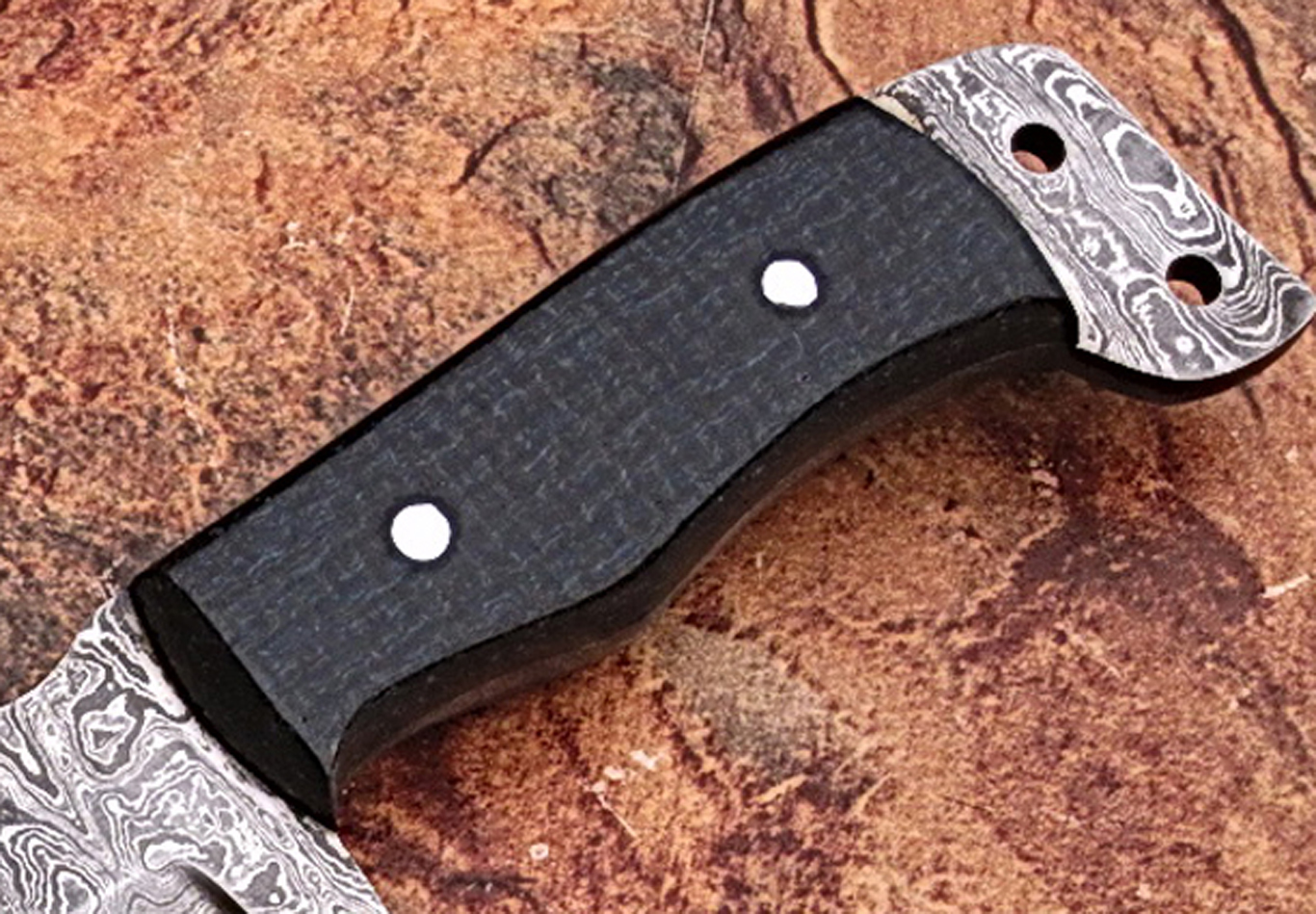 Damascus steel Tracker Knife with Black Micarta handle