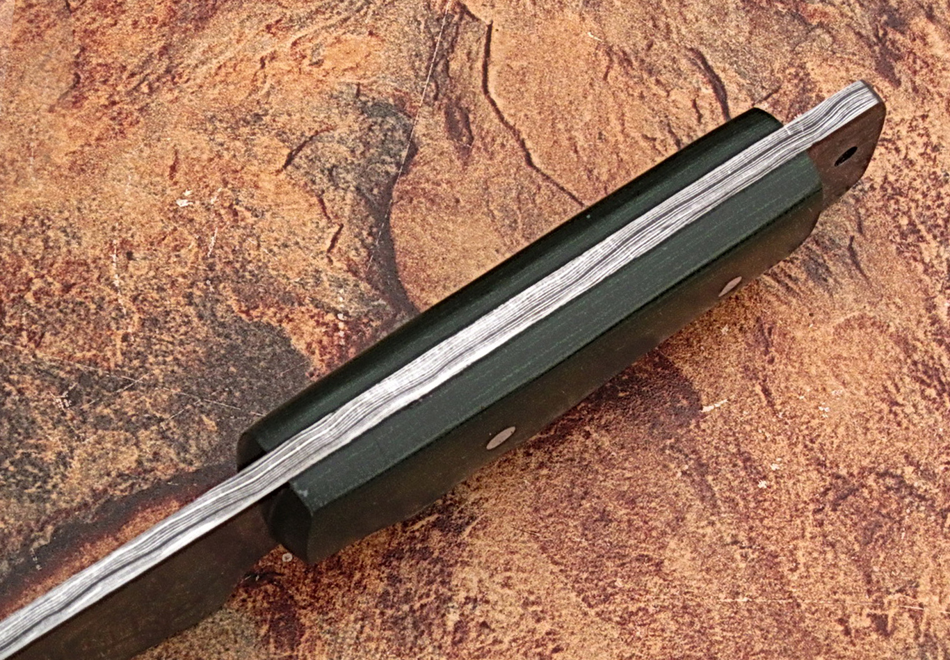 Damascus steel fixed blade hunting/skinner/camping outdoor knife with micarta handle