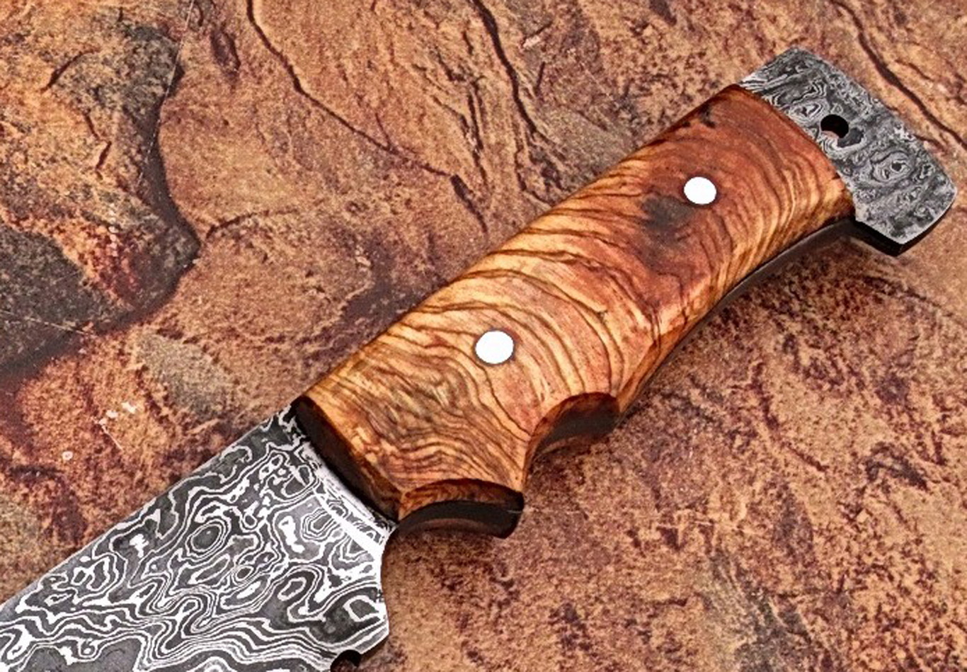 Damascus fixed Tanto blade knife