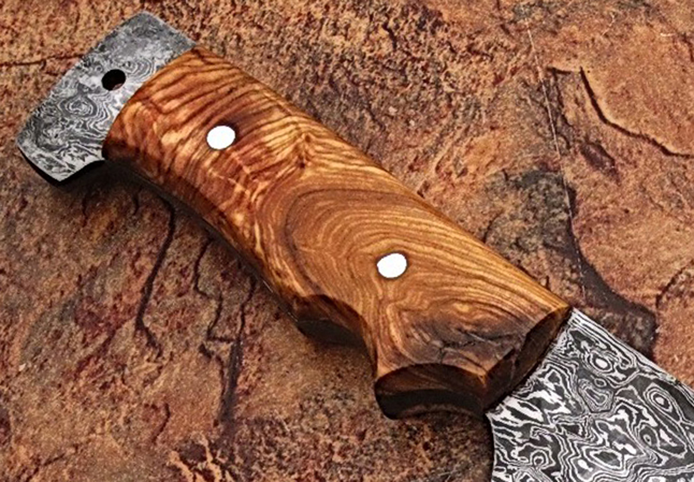 Damascus fixed Tanto blade knife