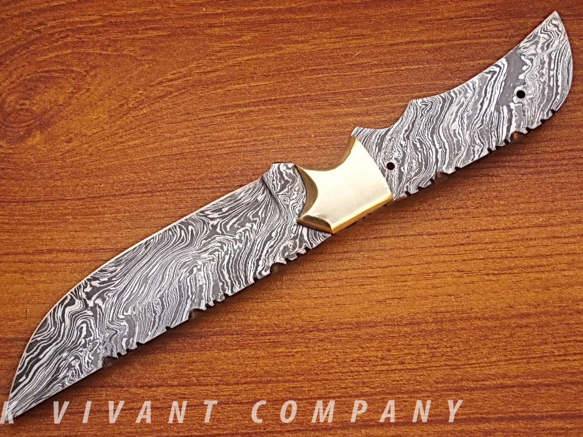 Damascus steel skinner/hunting & camping blank blade knife