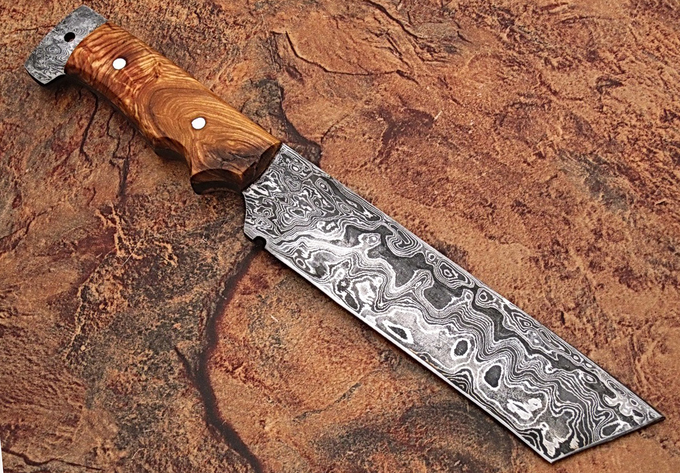 Damascus fixed Tanto blade knife