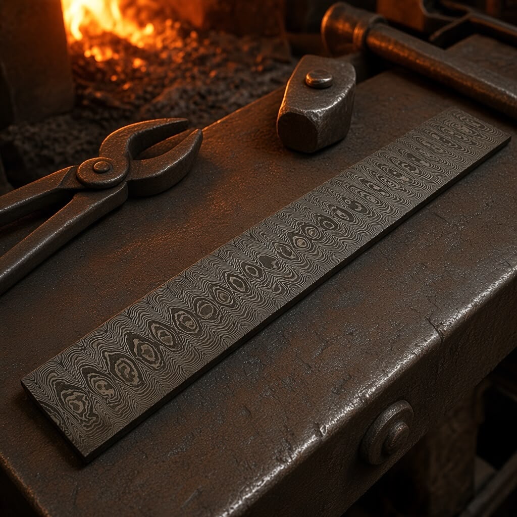 Damascus steel Ladder pattern billet/bar