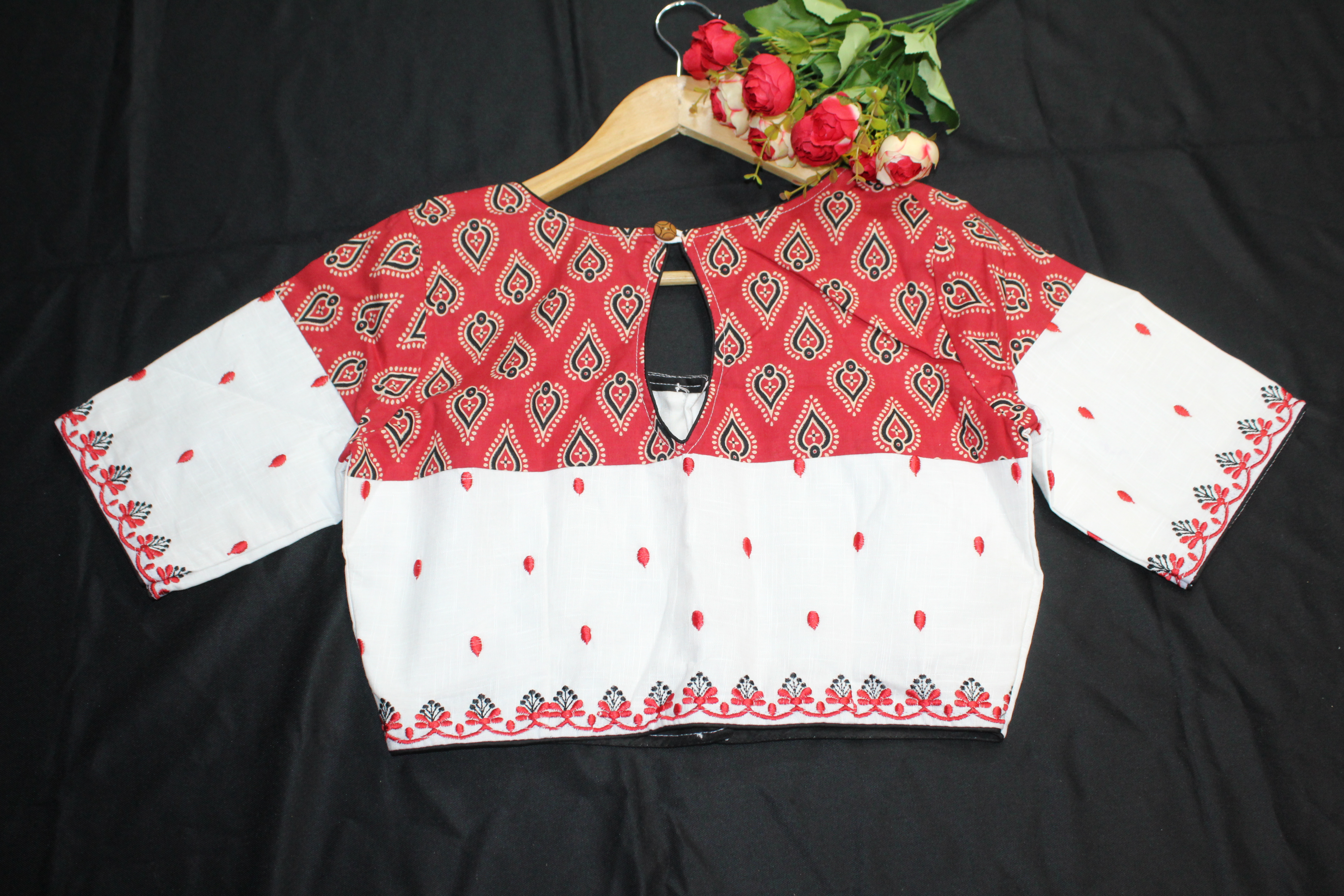 white with red Patterned - Thumbnail 5