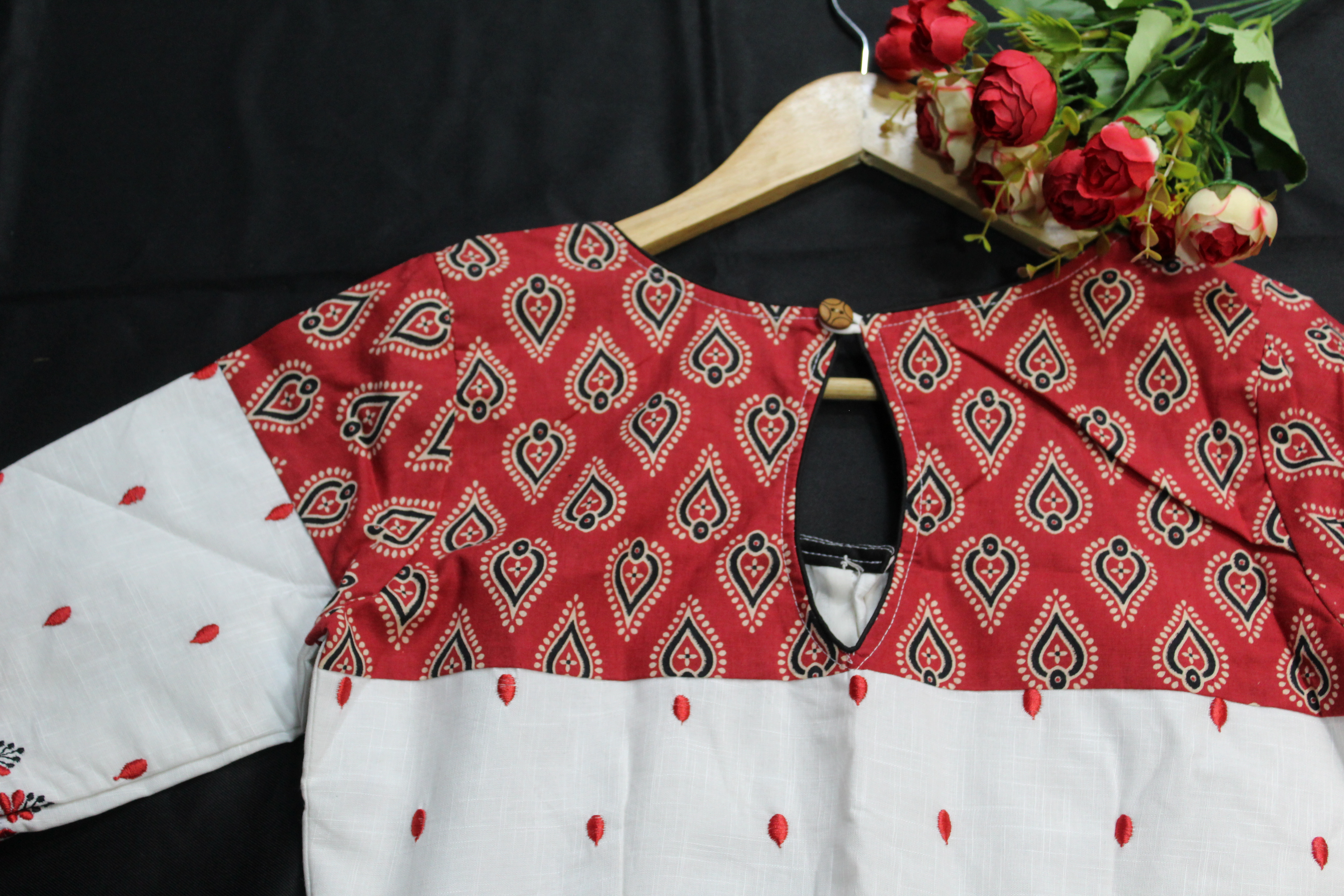 white with red Patterned - Thumbnail 6