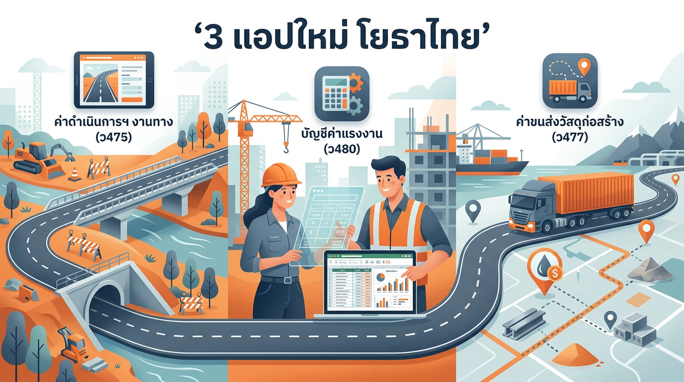 เปิดตัว 3 แอปใหม่จากโยธาไทย! เครื่องมือคำนวณราคากลางงานก่อสร้างครบชุด