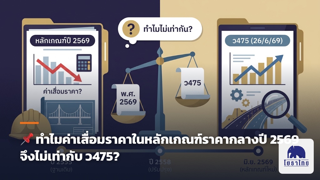📌 ทำไมค่าเสื่อมราคาในหลักเกณฑ์ราคากลางปี 2569 จึงไม่เท่ากับ ว475?