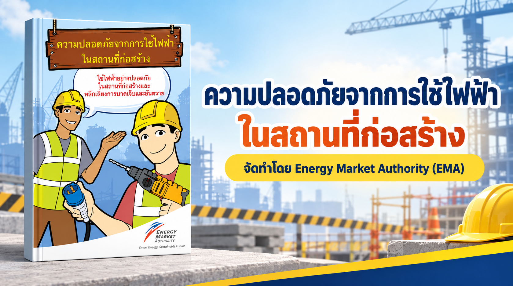 ความปลอดภัยจากการใช้ไฟฟ้า ในสถานที่ก่อสร้าง จัดทำโดย Energy Market Authority (EMA)