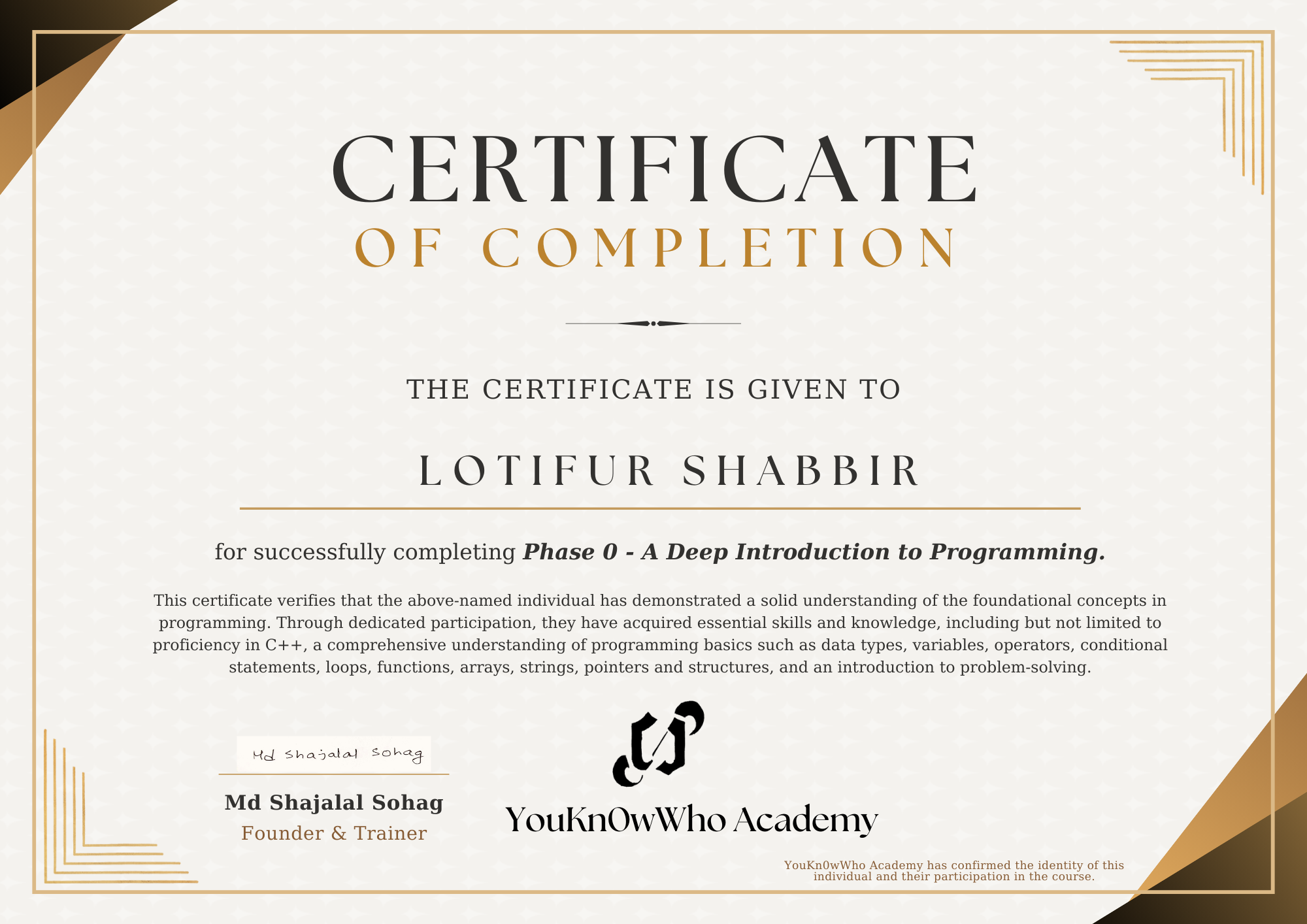 Certificate