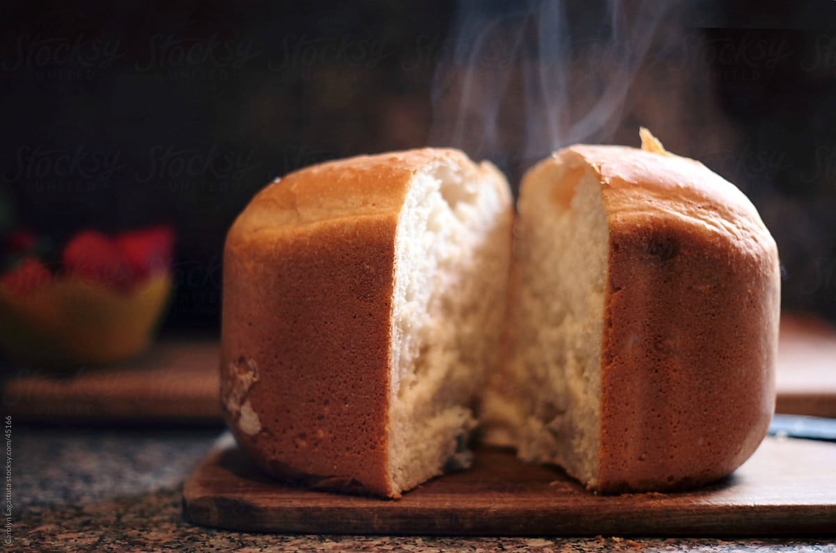 A close-up of a fresh loaf of bread