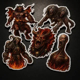 Zdjęcie produktu Zestaw naklejek kolekcjonerskich Demon The World of Cards cz. 2 – 5 wzorów