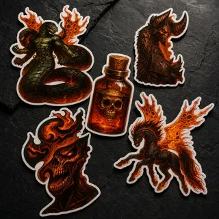 Zdjęcie produktu Zestaw naklejek kolekcjonerskich Demon The World of Cards cz. 4 – 5 wzorów
