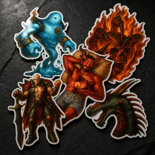 Zdjęcie produktu Zestaw naklejek kolekcjonerskich Demon The World of Cards cz. 6 – 5 wzorów