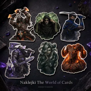 Zdjęcie produktu Naklejki kolekcjonerskie bohaterów The World of Cards – 6 wzorów
