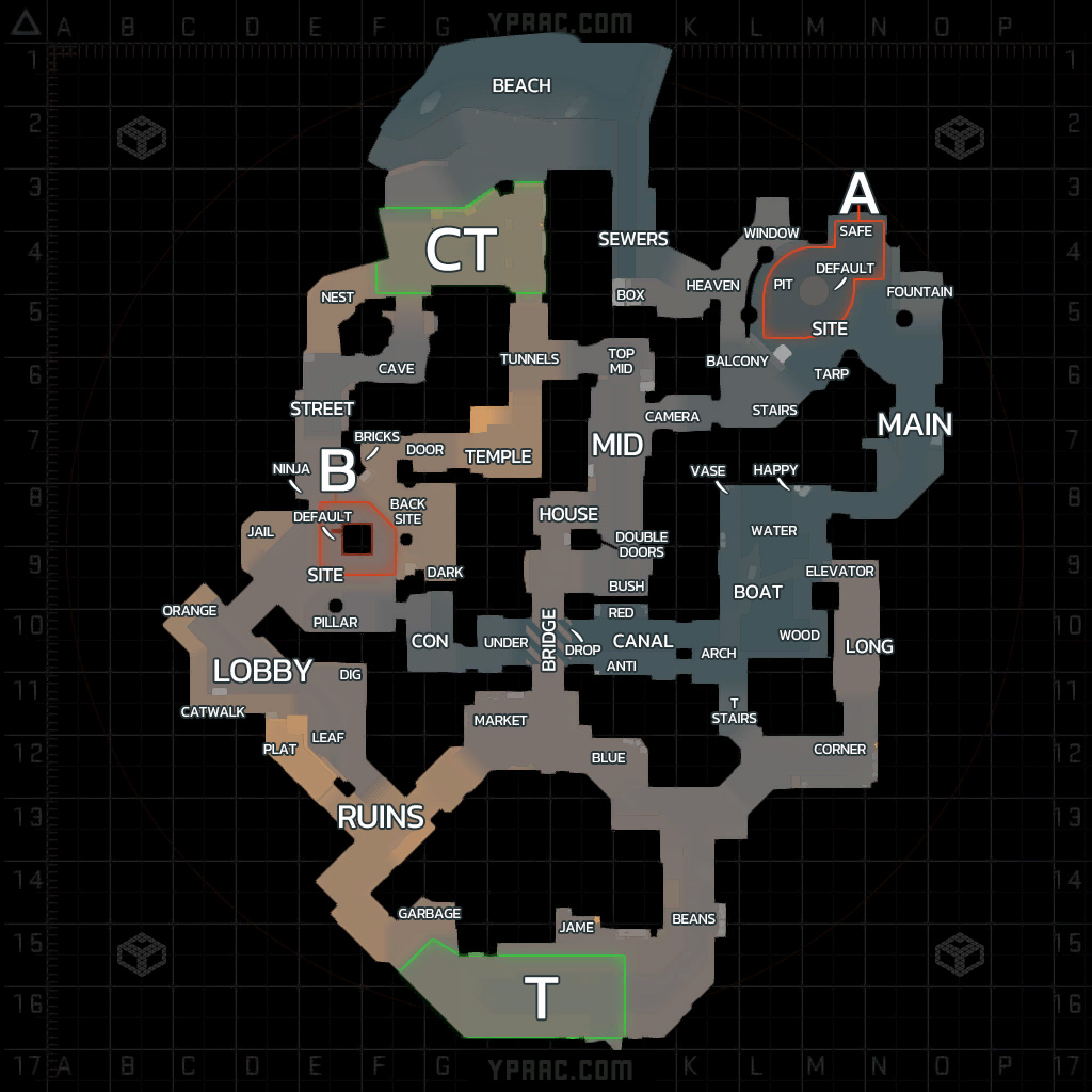 Radar Overview With Callouts on de_anubis