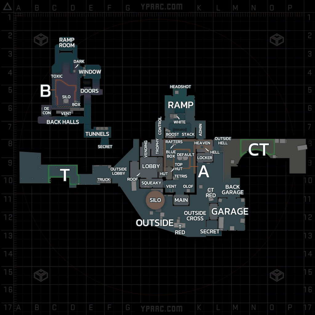 Radar Overview With Callouts on de_nuke