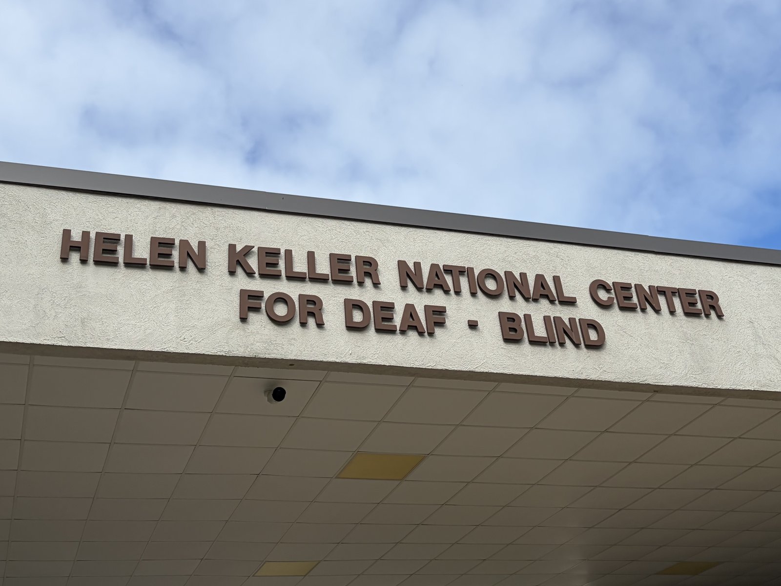 The words "Helen Keller National Center for Deaf-Blind" above the entrance