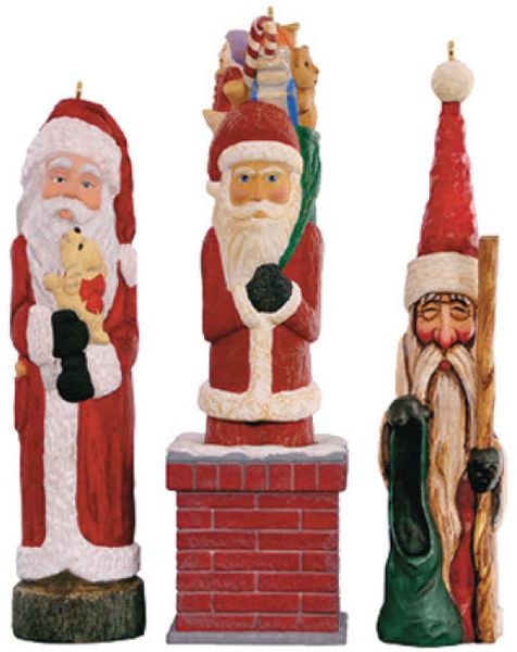 Rustic Santas Set of 3