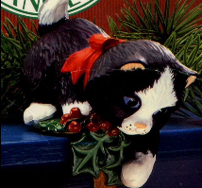 Black and White Kitten- Stocking Hanger