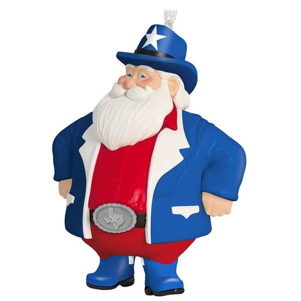 Texas Cowboy Santa Ornament